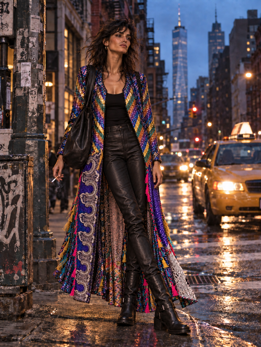 Jewel Tone Multi-Sequin Vintage Duster