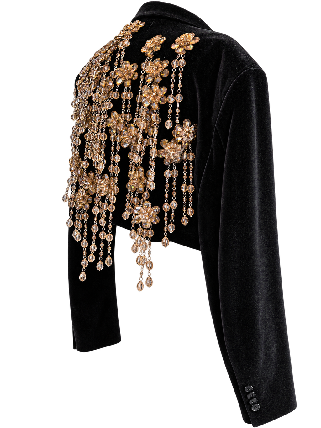Beaded Velvet Crop Jacket