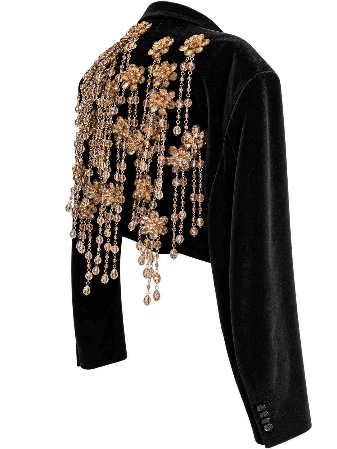 Beaded Velvet Crop Jacket
