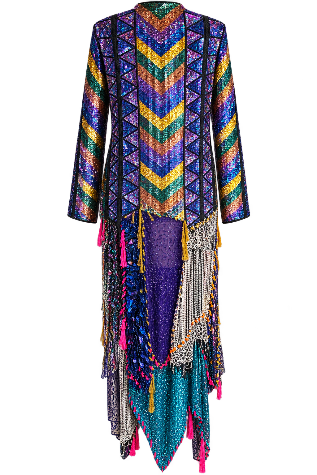 Jewel Tone Multi-Sequin Vintage Duster