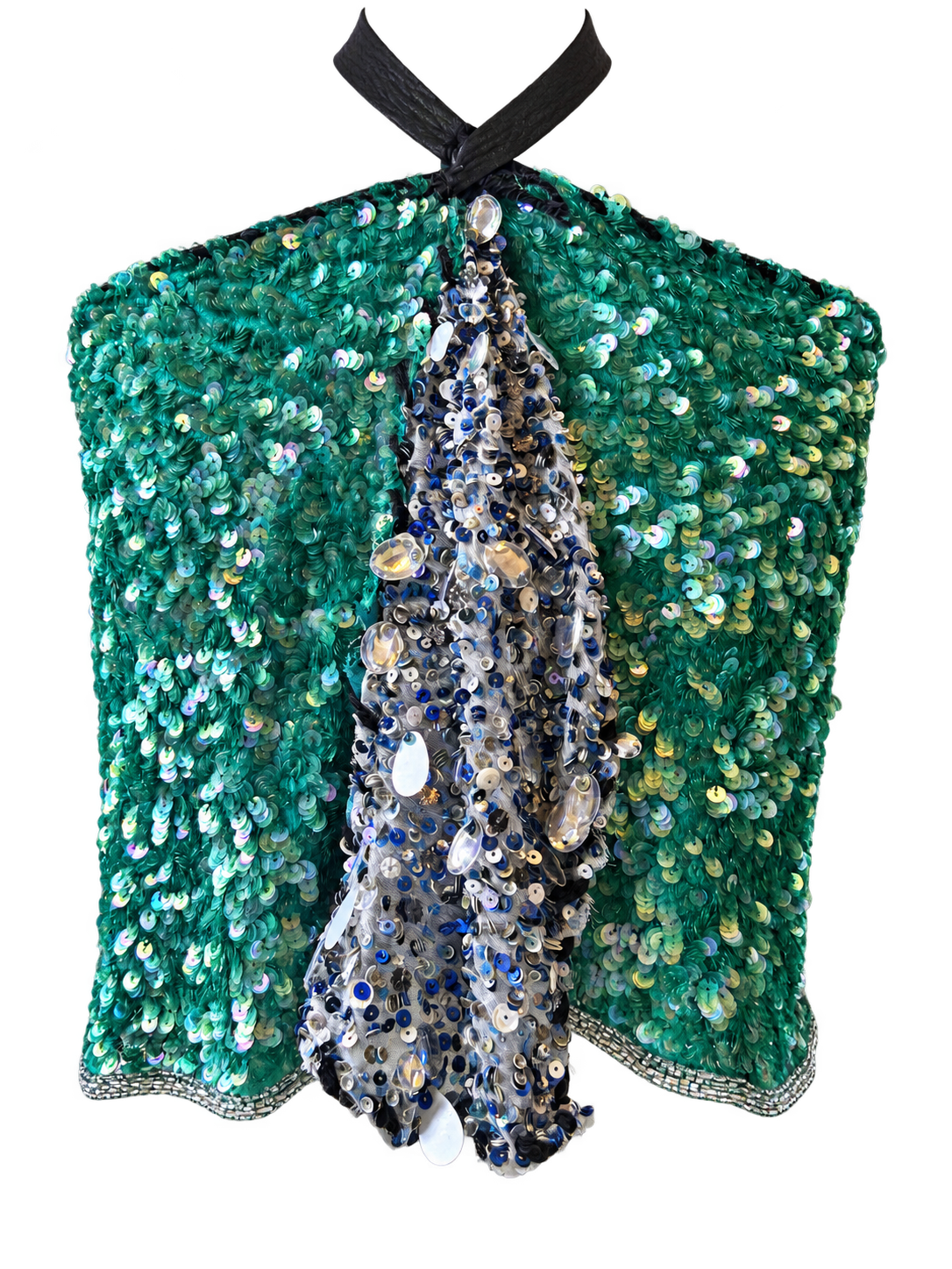 Mermaid Skirt - back view showing wrap and leather belt