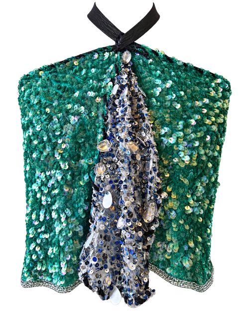 Mermaid Skirt - back view showing wrap and leather belt