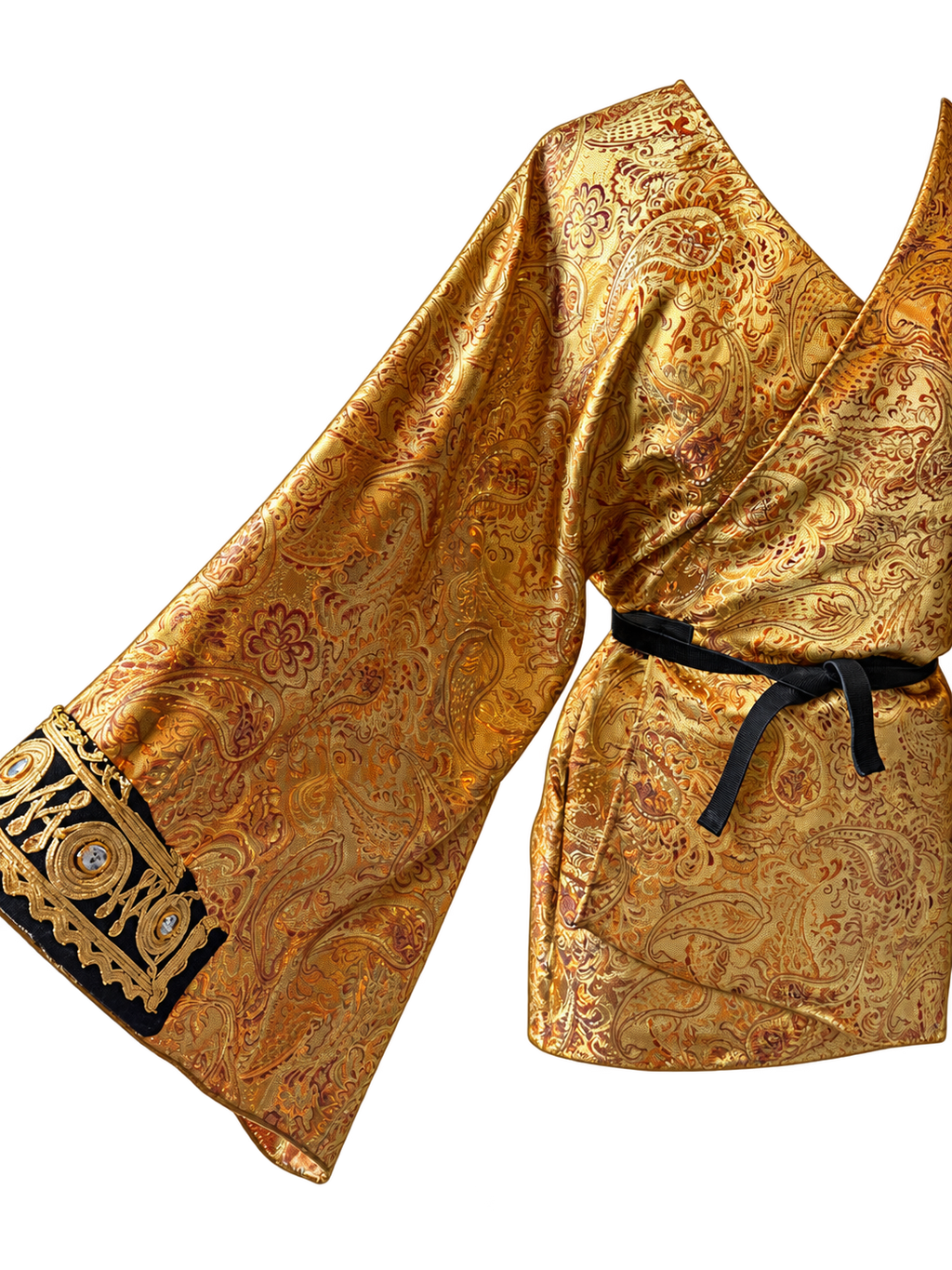 Golden Talitha - back view showing ornate gold medallion embellishment