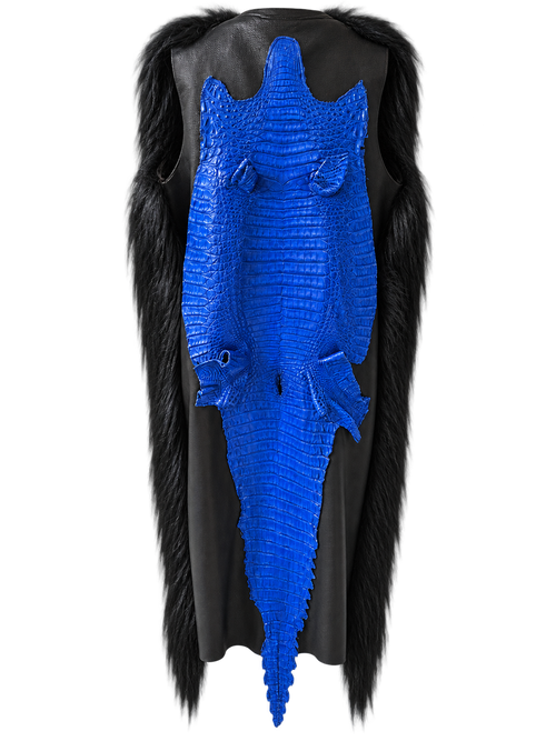 Jagger vest - cobalt blue alligator back