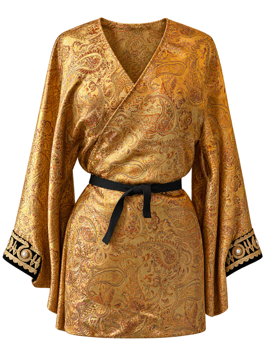 Golden Talitha gold brocade kimono tunic - front view