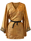Golden Talitha gold brocade kimono tunic - front view