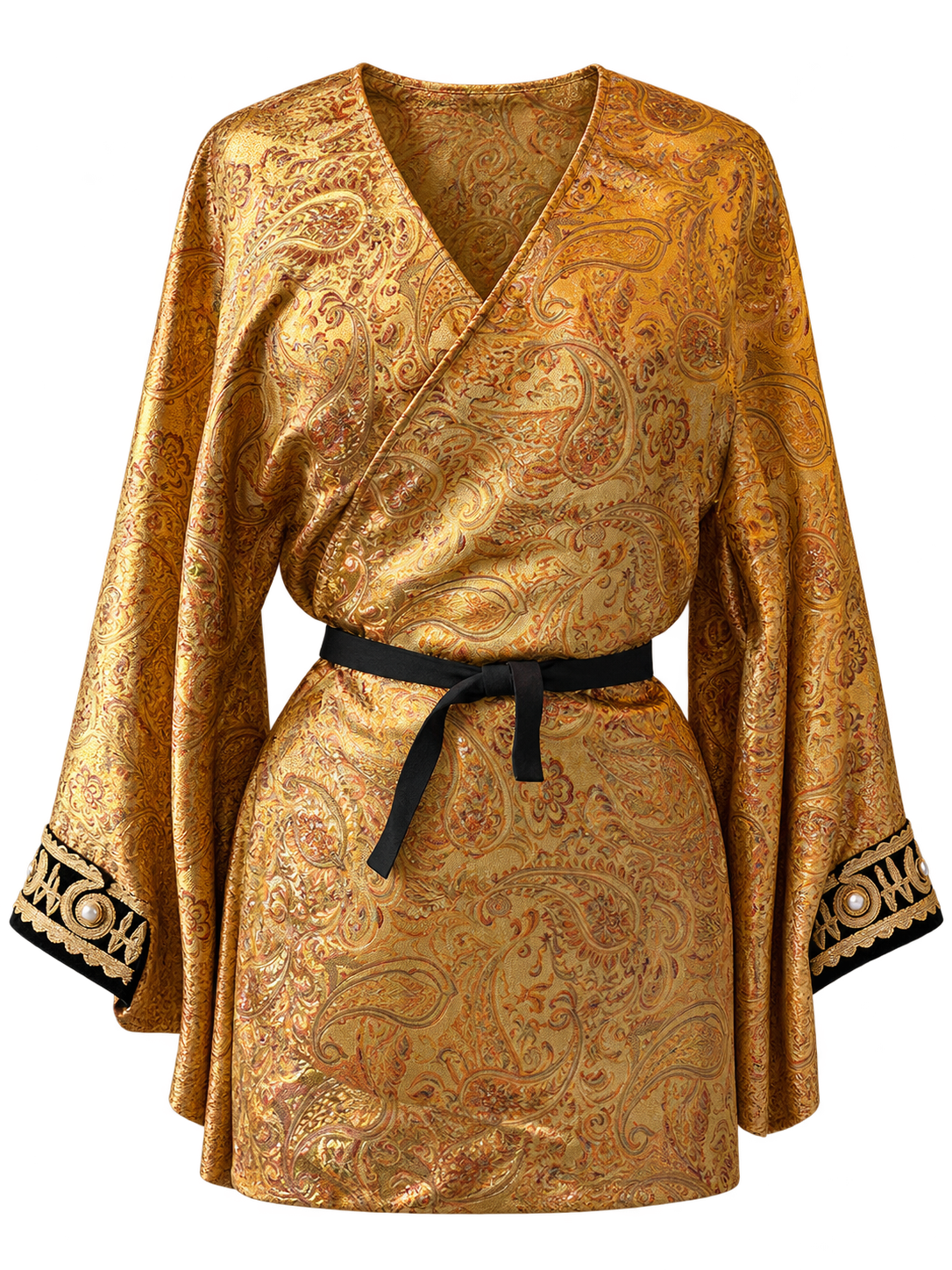 Golden Talitha gold brocade kimono tunic - front view