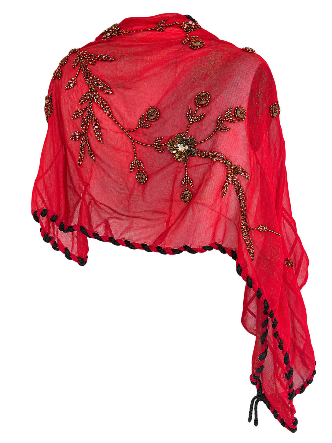Burnt Orange Sequin Wrap Skirt