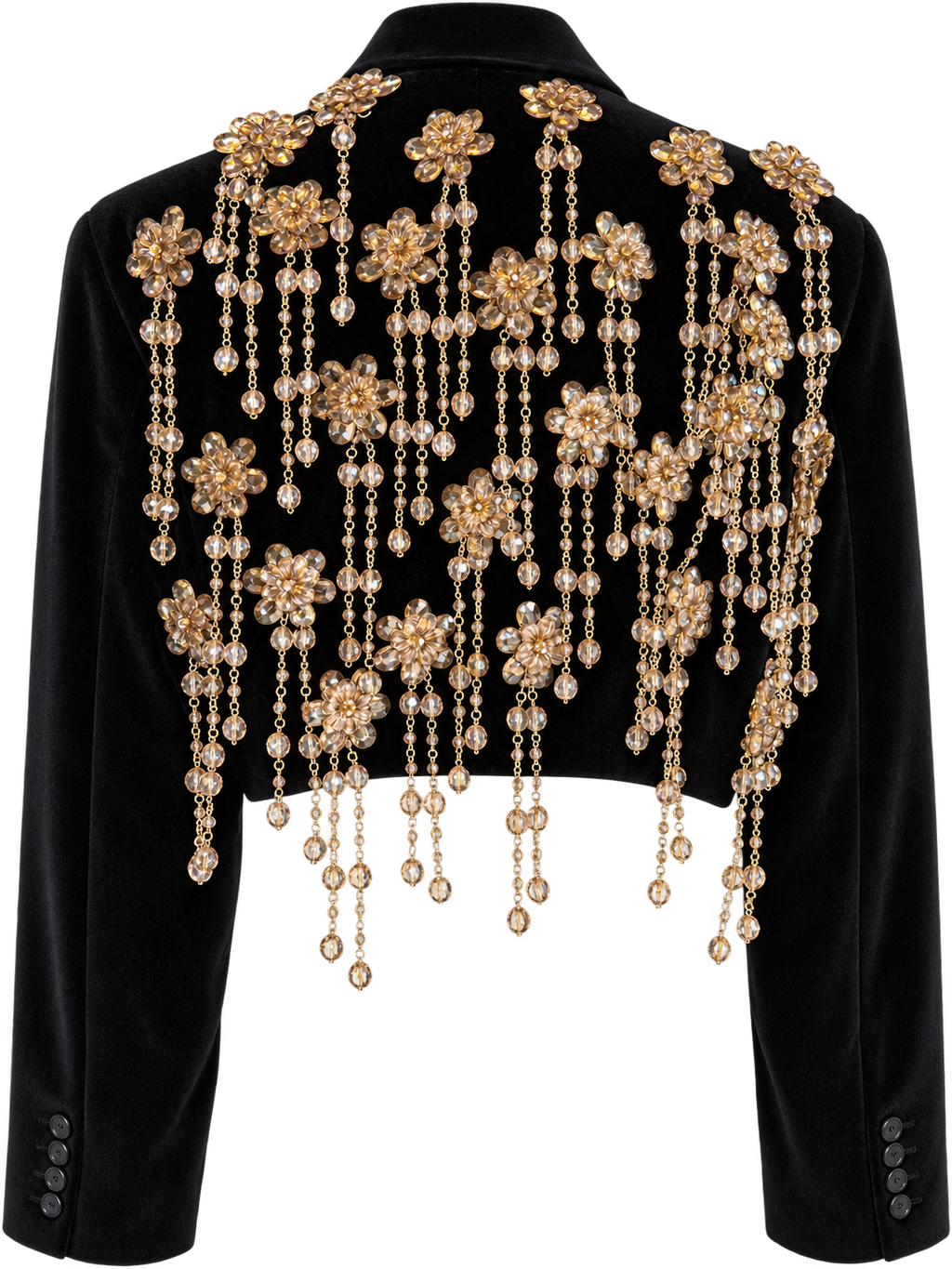 Beaded Velvet Crop Jacket