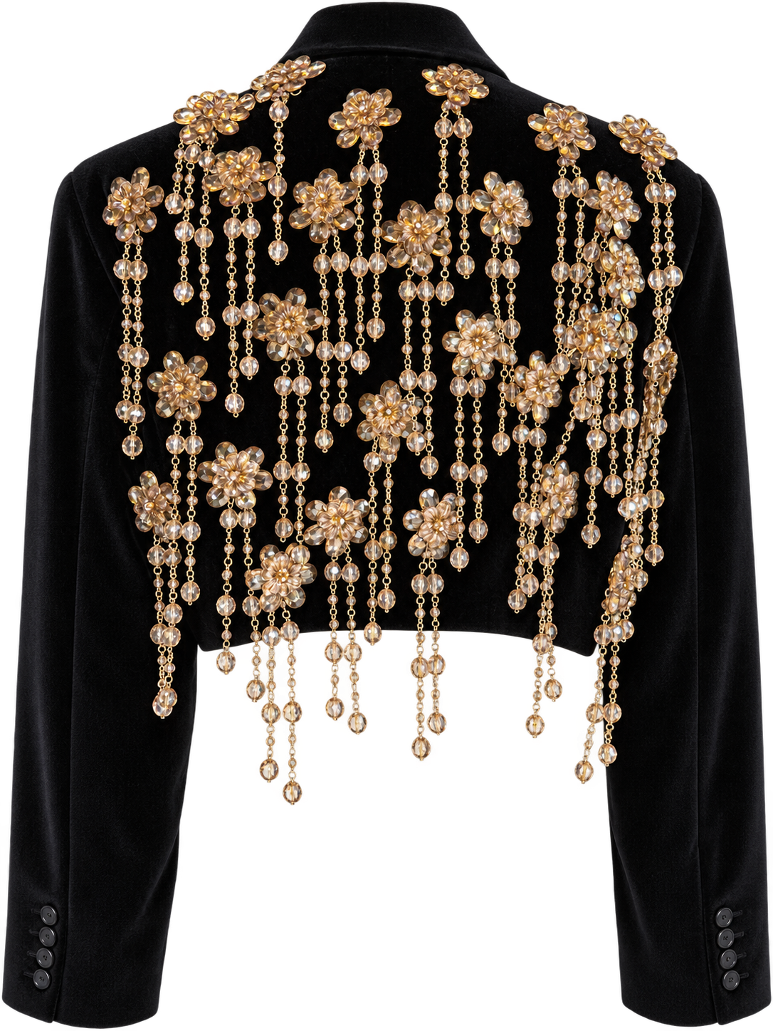 Beaded Velvet Crop Jacket