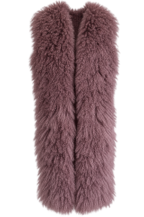 Cocoa brown Mongolian lamb coat by Katharine Story