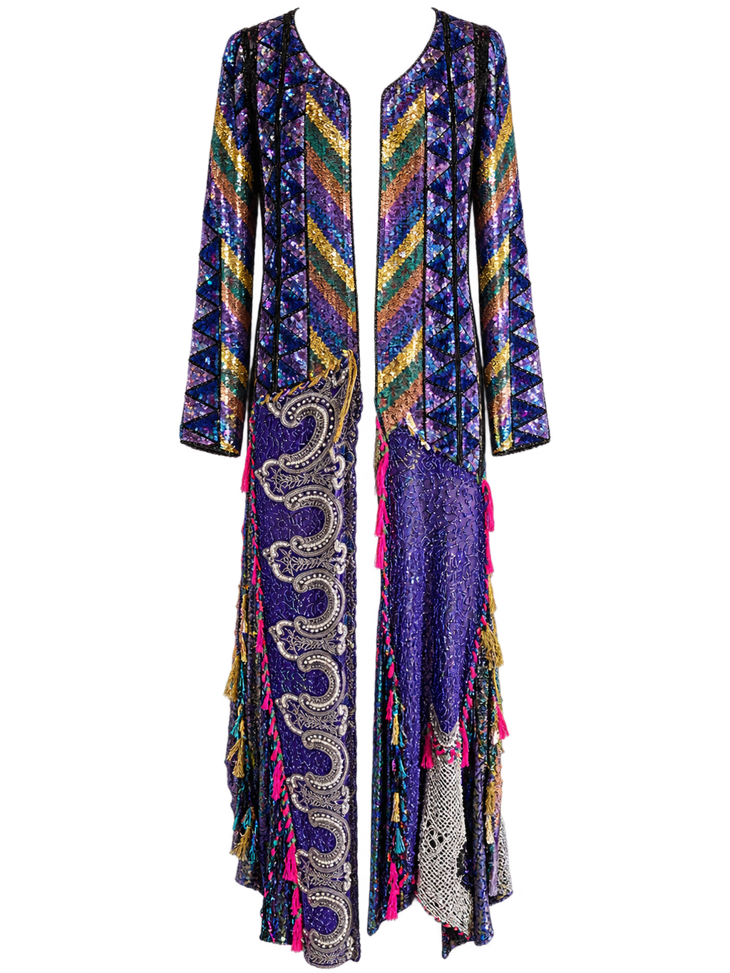 Jewel Tone Multi-Sequin Vintage Duster
