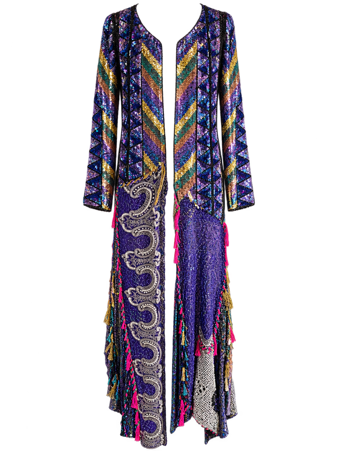 Jewel Tone Multi-Sequin Vintage Duster