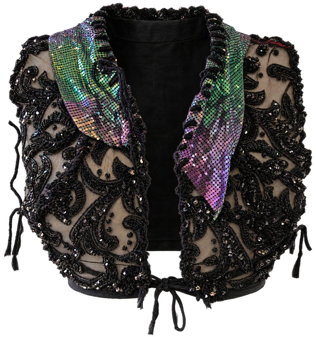 The Vintage Beaded Black Bolero