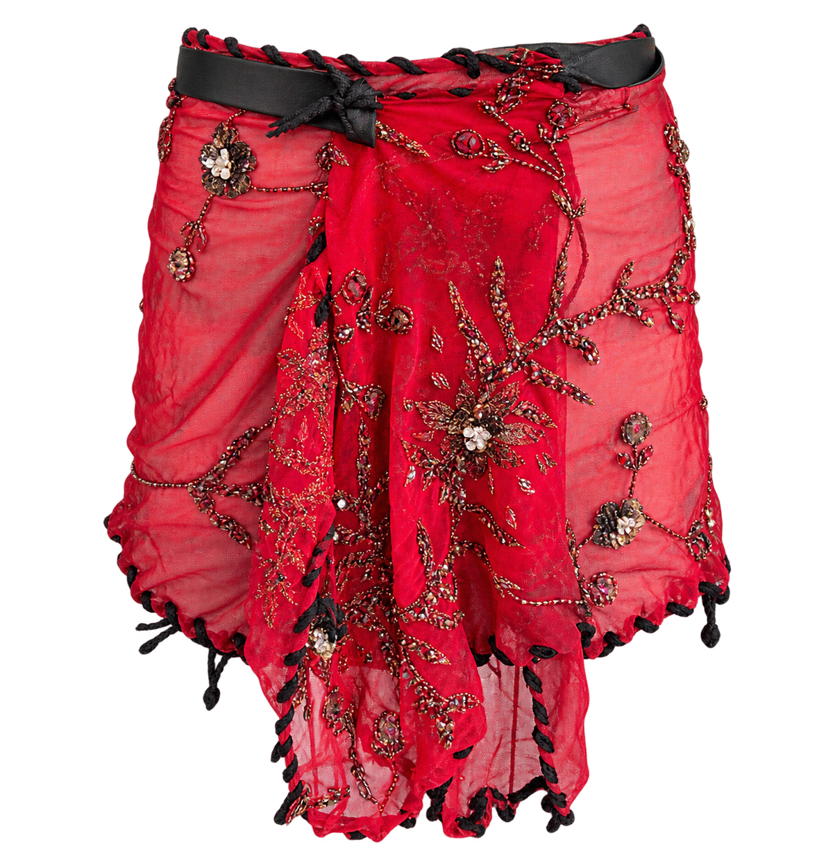 Burnt Orange Sequin Wrap Skirt