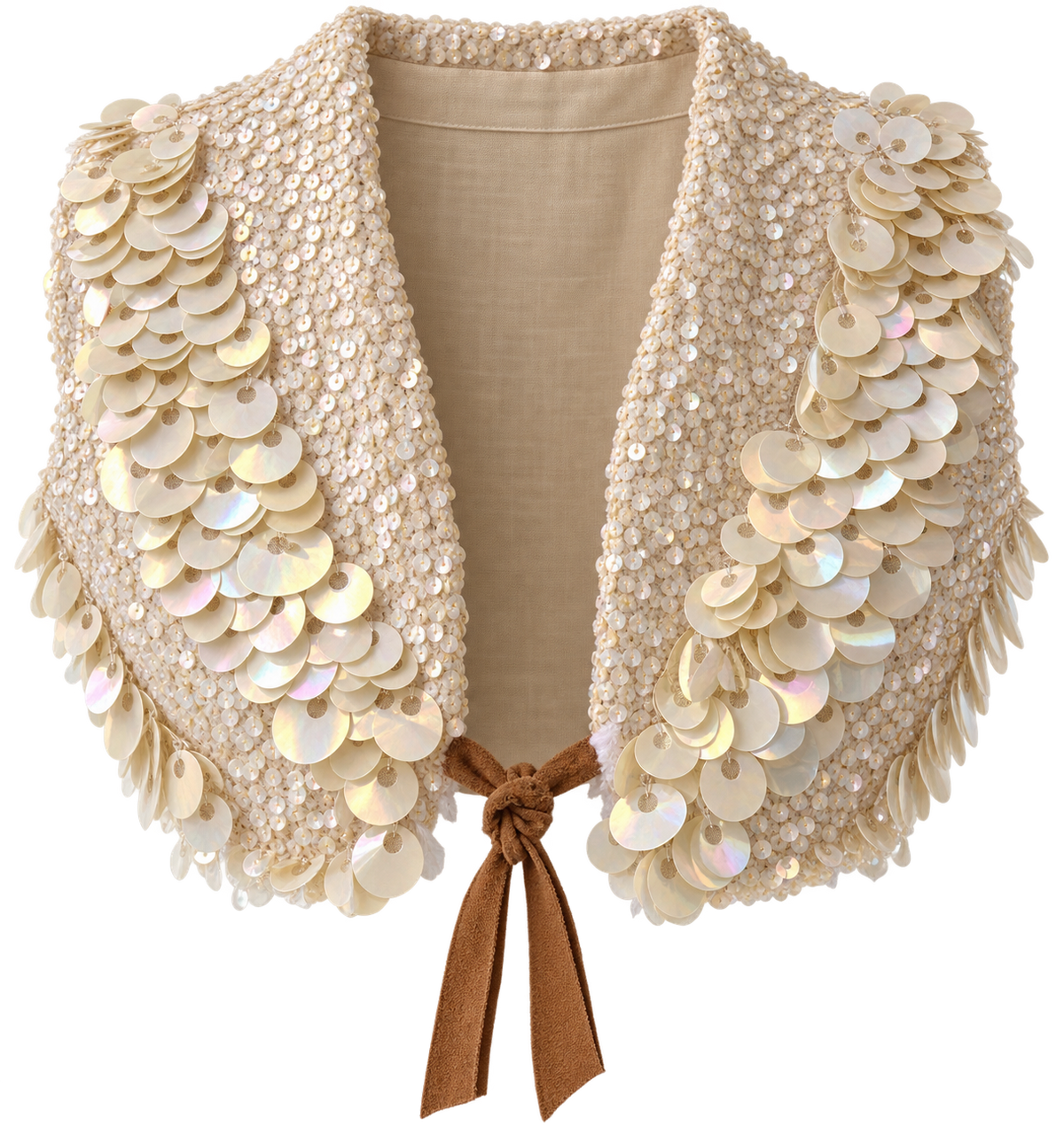 The Vintage White Sequin Bolero